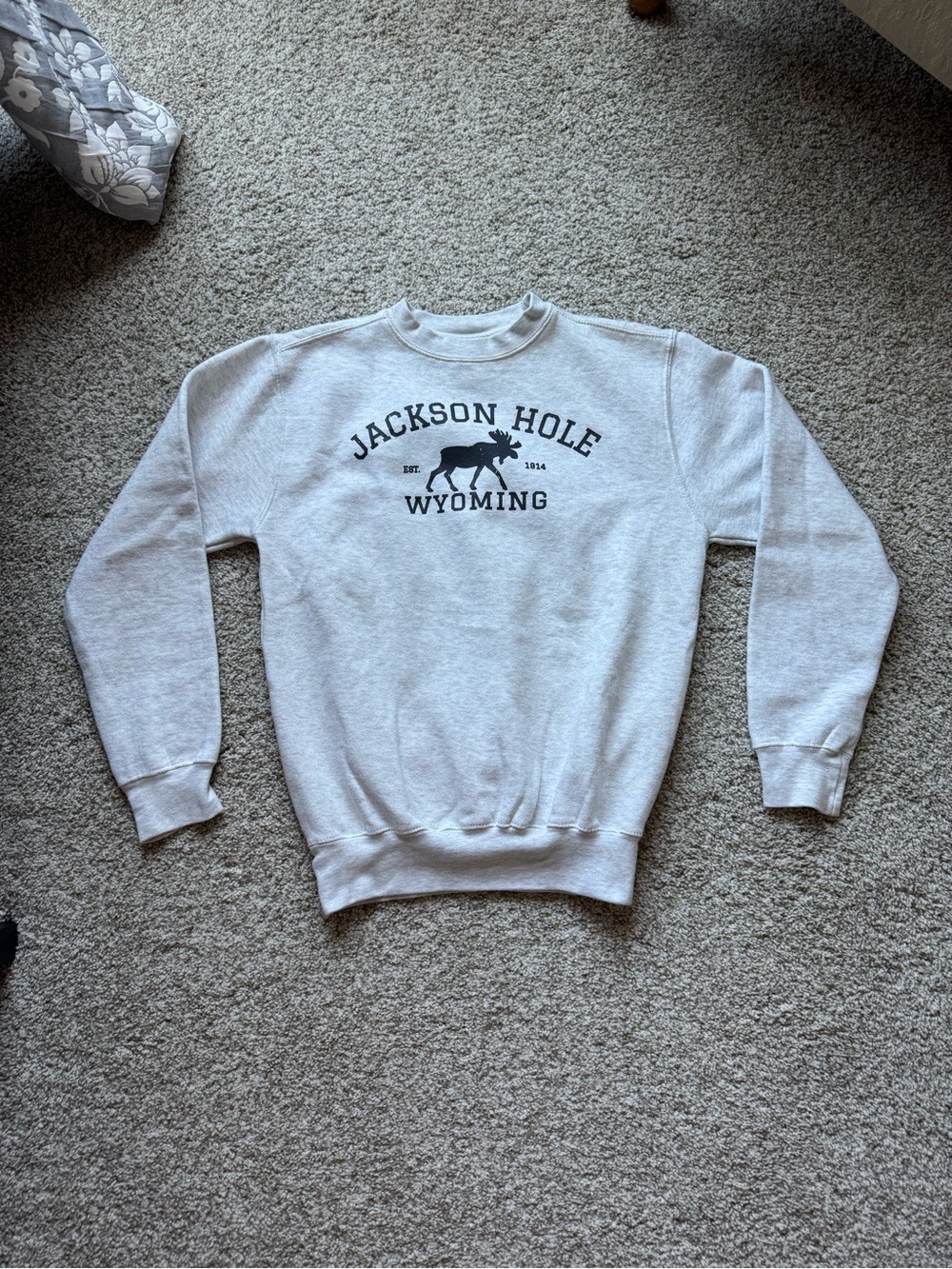 Jackson Hole Wyoming Crewneck Sweatshirt - Light Gray